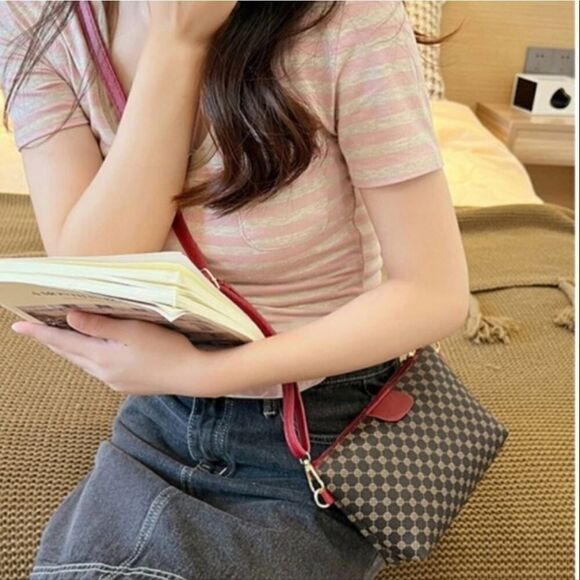 Women Mini Vegan Leather Print Monogram Crossbody Bag - Picture 10 of 10